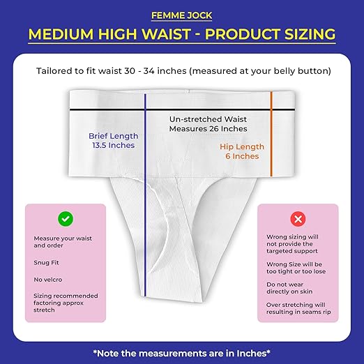 Women’s Pelvic Orthotic Support Belt ― Uterus Girdle for Prolapsed Bladder | Vulvar Varicosities | Postpartum Recovery | Dysfunction Pain Relief - High Waist (White - Medium)