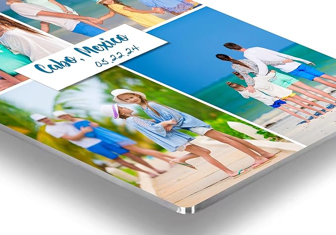 MUNDAZE Custom Collage Metal Poster, Personalized Photo Prints with Text, Glossy Aluminum, Customize with Your Own Pictures, Great Gift for Family, Friends, Ships From USA 18.75" X 15"