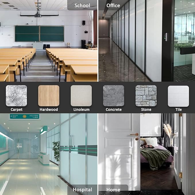 JQK Rubber Door Stopper Wedge, Grey 2 Pack Soft TPR Premium Door Stops for Bottom of Heavy Duty Door on Tile, Concrete, Carpet, Wooden Floor, DSB61-GY-P2