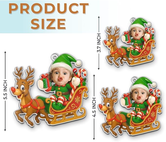 Pawfect House Custom Photo 2D Acrylic Ornament, Personalized Christmas Birthday Gifts for Kids, Sleigh Bells Fun, Funny Kid Christmas Ornaments 2025, Newborn Ornament Gifts for New Mom, New Dad