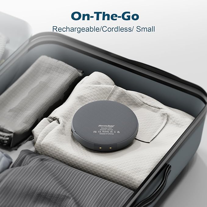 REACHER Super Loud Alarm Clock for Heavy Sleepers Adults Teens, Vibrating Alarm Clock Bed Shaker Under Pillow, Rechargeable Battery Powered for Travel, Auto-Dim, Portable