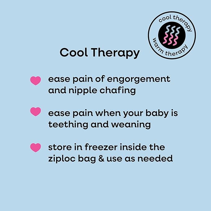 Bamboobies Soothing Nursing Pillows, Daytime Nursing Pads - Reusable, Hot Cold Compress for Breastfeeding- Discreet Leak-Proof Washable Pads for Breastfeeding - 2 Compress Pads, 2 Nursing Pads