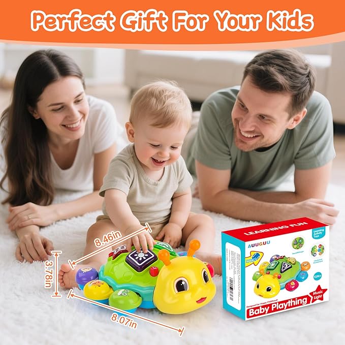 Musical Baby Toys, Infant Light up Music Toys Tummy Time Development, Crawling Toy for 6 7 8 9 10 11 12+ Month Old, Christmas Birthday Gifts for Babies