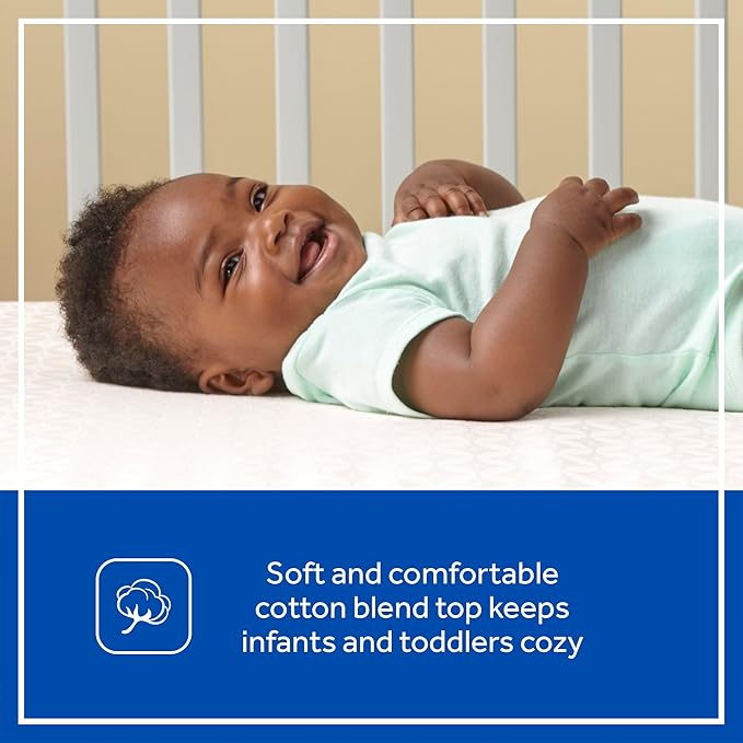 Sealy Baby Stain Protection Waterproof Crib Mattress Protector Cover, Fitted Toddler Bed Pad, Protective Sheet for Boys and Girls Bedding, Noiseless & Machine Washable/Dryer Friendly 52x28 - White