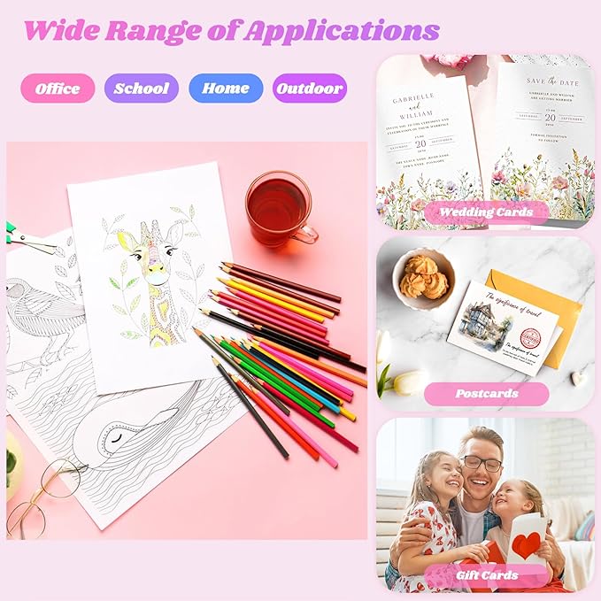 White Cardstock 8.5" x 11", 32 Sheets (85lb/230gsm) Heavy Weight Thick Loose Drawing Paper Cover Card Stock for Printer, Invitations, Drawing, Scrapbooking, Art School Supplies, DIY Cards