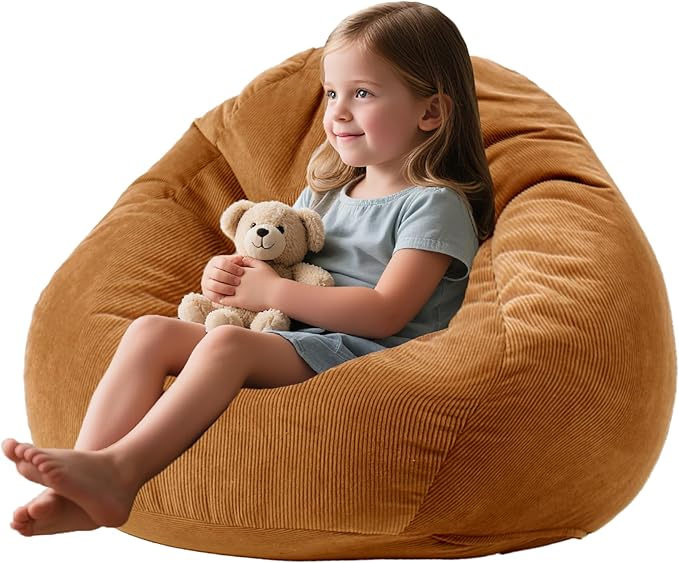 Bean Bag Chairs for Kids Chair Round Sofa Memory Foam Filling Reading Gaming Sofa for Living Room Bedroom