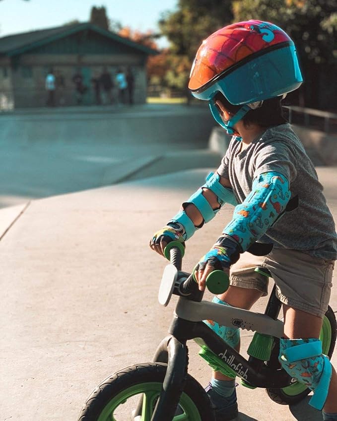Soft-Style Kids Knee and Elbow Pads with Bike Gloves, Flexible Impact-Resistant Gear for Ages 2-11, Designed for Balance Bikes, Roller-Skating, and Skateboarding