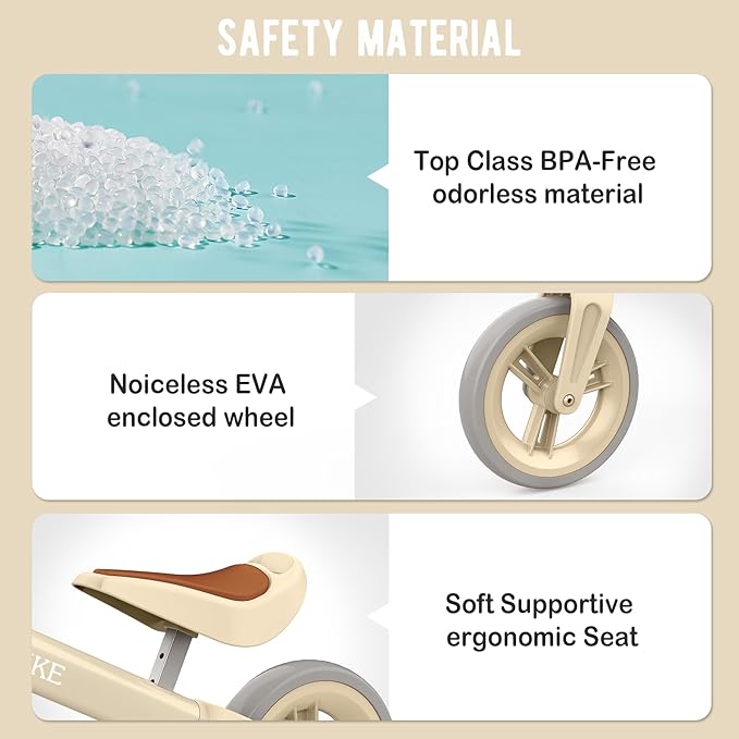 Toddler Balance Bike Toys for 1 to 4 Year Old Girls Boys Adjustable Seat and Handlebar No-Pedal Training Bike Best Gifts for Kids