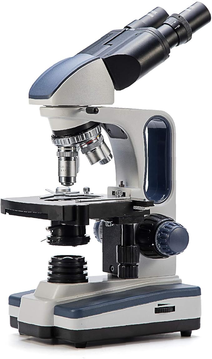 SWIFT SW350B 40X-2500X Magnification, Siedentopf Binocular Head, Research-Grade Compound Lab Microscope with Wide-Field 10X and 25X Eyepieces, Mechanical Stage, Abbe Condenser