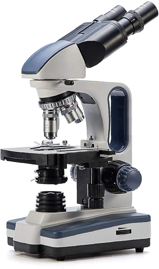 SWIFT SW350B 40X-2500X Magnification, Siedentopf Binocular Head, Research-Grade Compound Lab Microscope with Wide-Field 10X and 25X Eyepieces, Mechanical Stage, Abbe Condenser