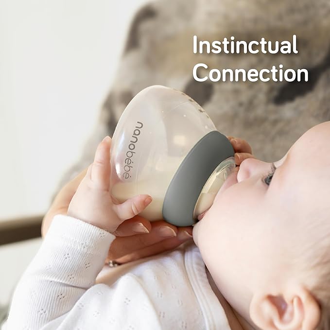 Nanobebe Breastmilk Bottle, Breastfeeding Newborn Breast Like, Anti Colic, Perfect Latch, Preserves Breast Milk nutrients, Twin-Pack Pink