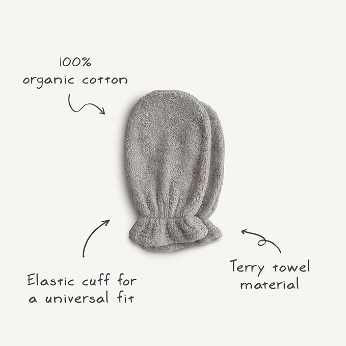 mushie Baby Bath Mitt | Organic Cotton | Pack of 2 (Tradewinds)