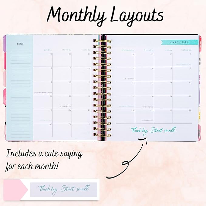 2025-2026 Monthly Large Planner- Daily, Weekly & Monthly Organizer with 3 Pens & Stickers - Organized Chaos Pink, January 2025 to June 2026, Stylish & Durable