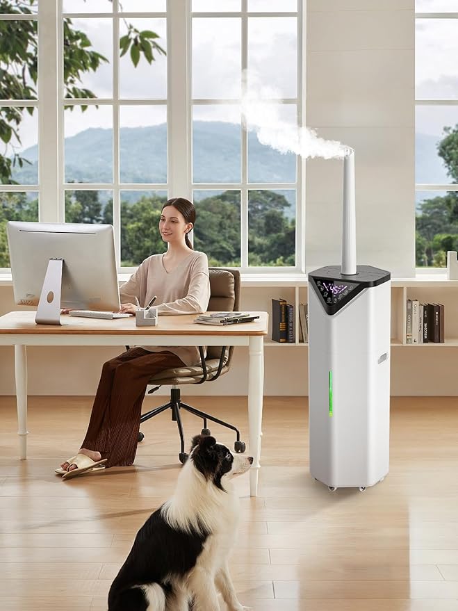 19L/5Gal Humidifiers for Bedroom Large Room 2800 sq ft, Quiet Humidifiers for Large Room, Floor Humidifier with 3 Mist Mode & Auto 180°Mist Tube for Home Whole House School Office Commercial Plants