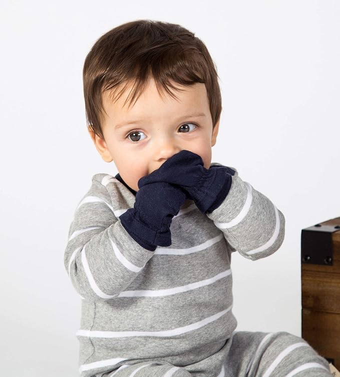 Burt's Bees Baby Baby Girls' Mittens, No-Scratch Mitts, 100% Organic Cotton, Set of 3