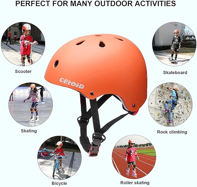Kids Bike Helmet,Toddler Skateboard Helmets for Ages 2-3-5-8-14 Years Boys Girls，Adjustable Multi-Sport Bicycle Skateboarding Football Roller Skating Scooter Rollerblade Balance Bike Helmet
