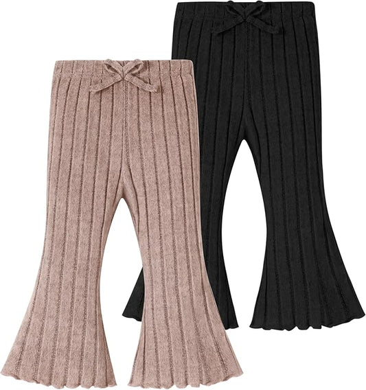Neutocd Baby Girl Flare Pants Toddler Bell Bottoms Leggings Infant Stretchy Soft Trousers Solid Elastic Waist Pants