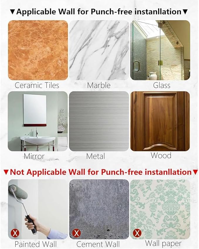 Wall Mounted Drying Rack - No Drill Installation, Space Saving Foldable Clothes Rack for Laundry Room, Dorm, Apartment,RV, Closet. Heavy Duty & Rustproof Aluminum Alloy (White)