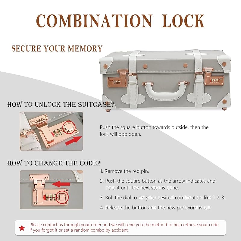 Unitravel Baby Keepsake Case, 18" Handmade Memory Storage Box, Newborn Keepsake Box, Vintage Suitcase for Baby Shower, Baptism, Naming Ceremony or Birthday (grey)