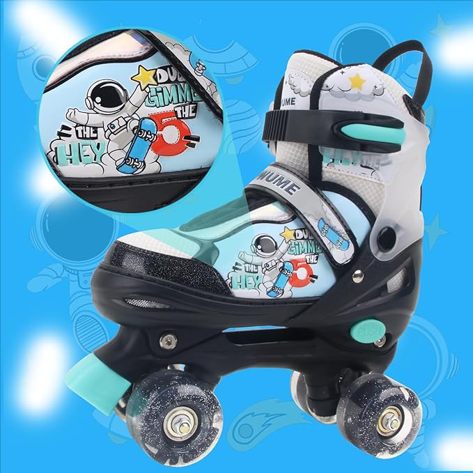 Sowume Adjustable Roller Skates for Girls and Women, All 8 Wheels of Girl's Skates Shine, Safe and Fun Illuminating for Kids