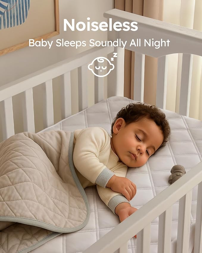 Yoofoss Waterproof Crib Mattress Protector, Quilted Crib Mattress Pad Cover Ultra Soft and Breathable, Machine Washable Toddler Mattress Protector for Standard Baby Crib Size 52''x28''