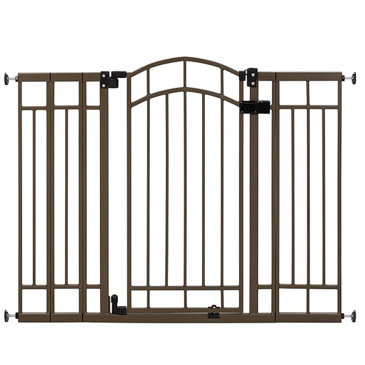 Ingenuity Decorative Extra Tall Baby Gate & Dog Gate, 28.5"-48" Wide, 36" Tall, Hardware or Pressure Mounted, Install on Top or Bottom of Stairs, Banister, or Doorway - Bronze