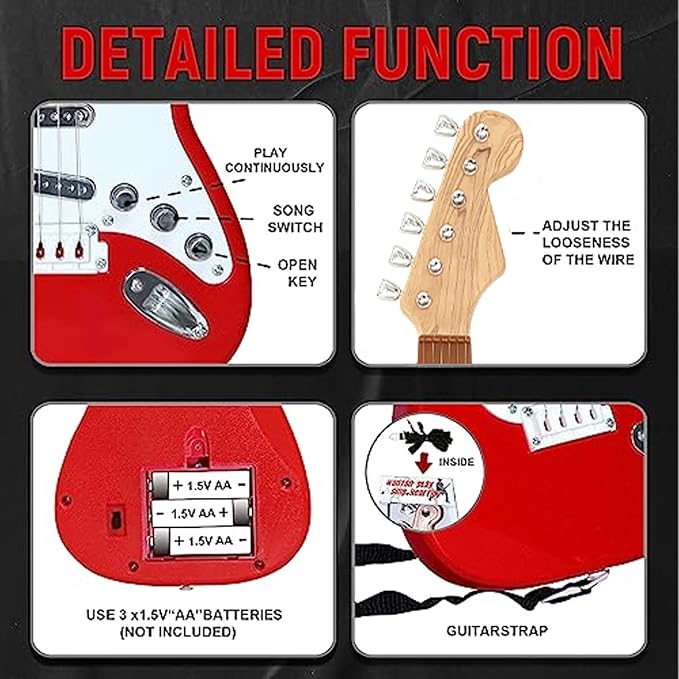 26 Inch Guitar Toy for Kids,Portable Guitar Toy Musical Instrument Toy, Educational Learning Musical Instrument Toy for Ages 3-12 Children Birthday Present for Beginner Children Boys Girls