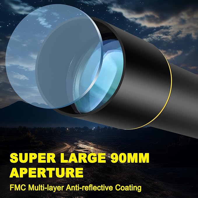 Telescope, Telescopes for Adults Astronomy Professional, 90mm Aperture 1000mm High Powered Telescope for Beginners & Kids with Precision Adjustment Vertisteel AZ Mount Tripod Phone Adapter