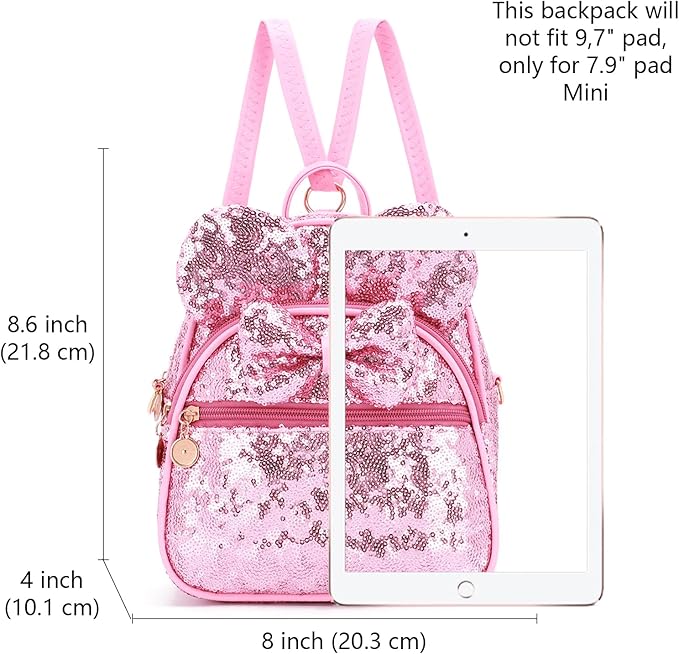 KL928 Girls Bowknot Polka Dot Cute Mini Backpack Small Daypacks Convertible Shoulder Bag Purse for Women