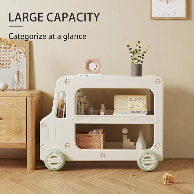 Toy Organizers And Storage For Kids, 2 Layers Toy Storage Cabinet Toys Organization Chest With Bins Multipurpose Toy Storage Box For Nursery, Playroom, Bedroom, Living Room（Green/No Blockes