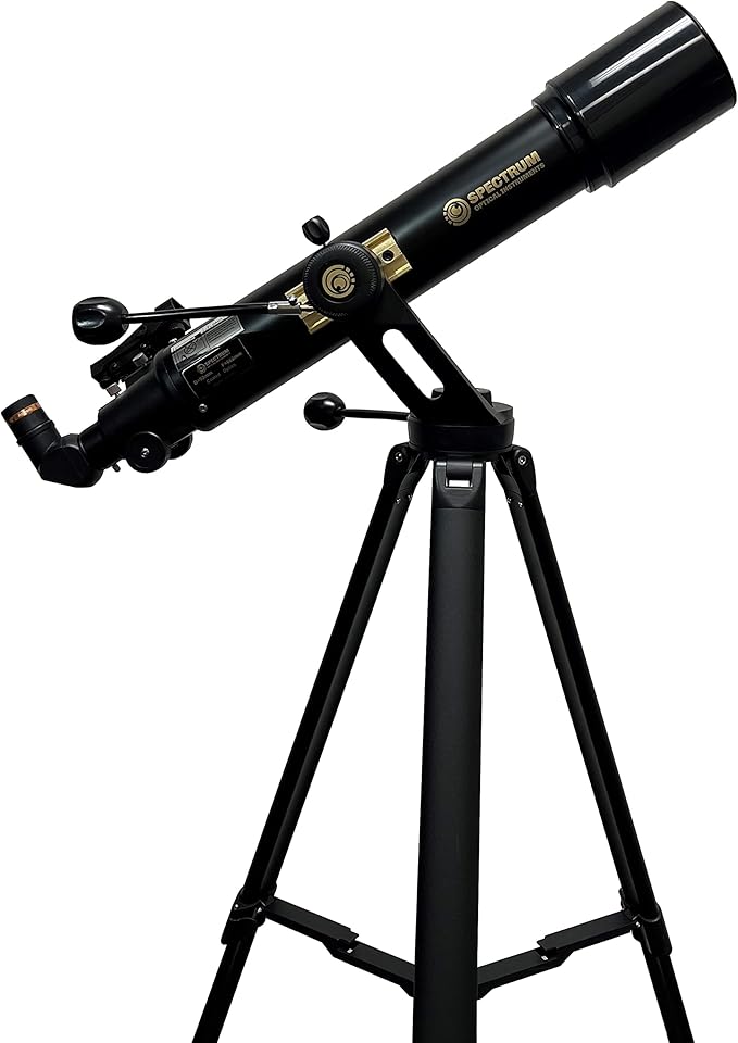 SpectrumOI TourStar Pro 90 AZ Telescope for Adults Astronomy Gifts Premium AZ Refractor Telescope 90mm 660mm Focal Lenght with Aspherical Eyepiece Phone Adapter