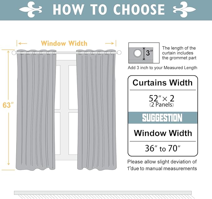 ChrisDowa 100% Blackout Curtains for Bedroom with Black Liner, 2 Thick Layers Total Blackout Thermal Insulated Grommet Window Curtains 63 Inch Length 2 Panels Set (Dark Grey, 52 x 63 Inch)