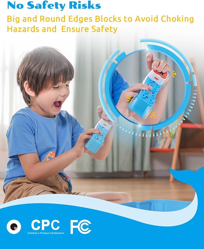 WhalesBot A3 12-in-1 STEM Blocks Coding Robot Kit for Kids, 61-Piece Educational Building Set with Interactive Storytelling, Ideal Toy Gift for Boys & Girls Ages 3-6