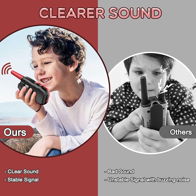 Selieve Outdoor Toys for Kids Ages 4-8, Walkie Talkies for Kids Long Distance 22 Channels 2 Way Radio Interactive Toys Birthday Gifts for 3-12 for Girls and Boys