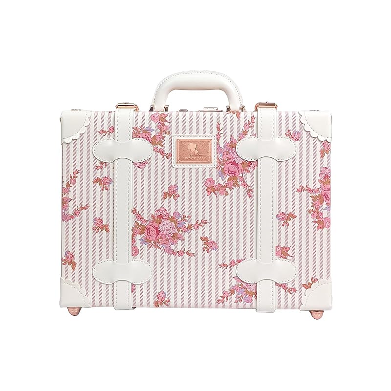 Unitravel Baby Keepsake Case, 16" Handmade Memory Storage Box, Newborn Keepsake Box, Vintage Suitcase for Baby Shower, Baptism, Naming Ceremony or Birthday (floral)