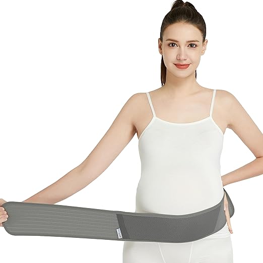 NeoTech Care Adjustable Maternity Belt - Light and Breathable Pregnancy Belly Support Band for Pregnant Women (Grey, Extra Large Size)