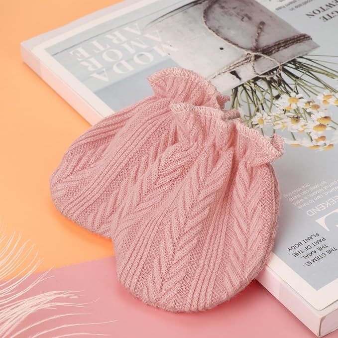 BQUBO Newborn Infant Toddler Mittens No Scratch Cotton Elastic Wrist Gloves Hypoallergenic for 0-6 Months Baby Boys Girls