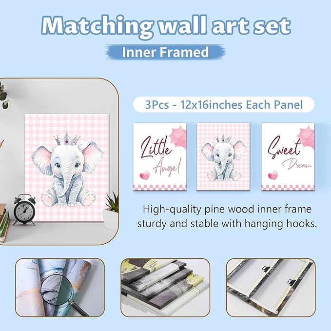 Personalized Baby Crib Set, 5 Pcs Custom with Name, Soft Elephant Crib Bedding, Double Layer Toddler Infant Bedding, New Parents Gifts