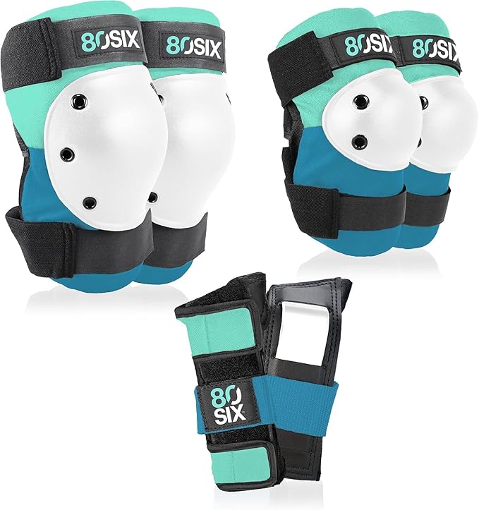 80Six Kids Multi-Sport Pad Set with Wristguards, Elbow Pads, and Knee Pads, Designed by Industry Leading Brand Triple 8