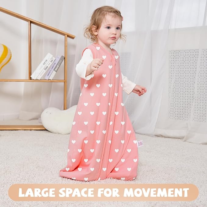 Yoofoss Baby Sleep Sack 12-18 Months Baby Wearable Blanket 100% Organic Cotton 2-Way Zipper TOG 0.5 Toddler Sleeping Sack 3 Pack, Soft Lightweight Sleep Sacks for Babies(Large)