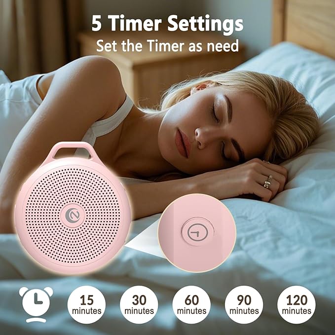 Portable White Noise Sleep Sound Machine for Home and Travel. Perfect for Your Sleeping Baby with a dimmable Night Light and Long Battery Life. Baby Essential Adult/Child Lock Feature.