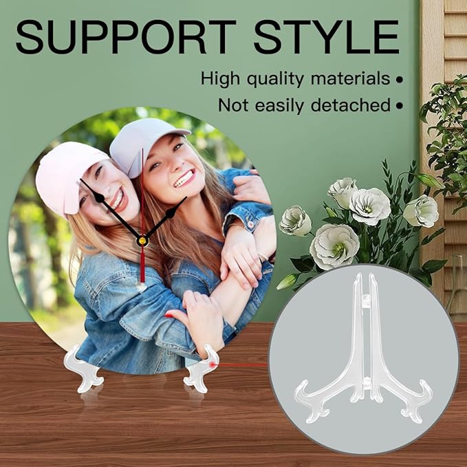 Generic Custom Clocks for Walls Personalized Picture Hanging Time Clocks Silent Non Ticking Round Decoration for Kitchen Family Friends Gifts, 10inch-25cm