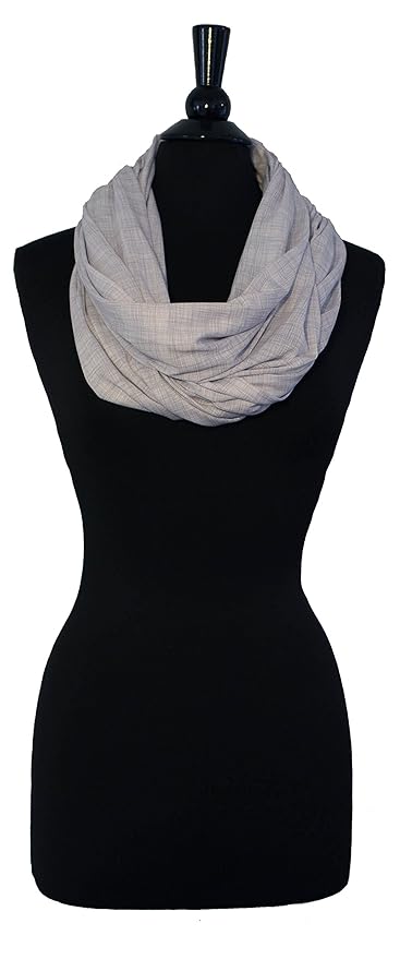 LK Baby Infinity Nursing Scarf Breastfeeding Cover Ultra Soft Premium Jersey Polyester- 100% AZO free and Safe for Baby (Light Grey Pattern)