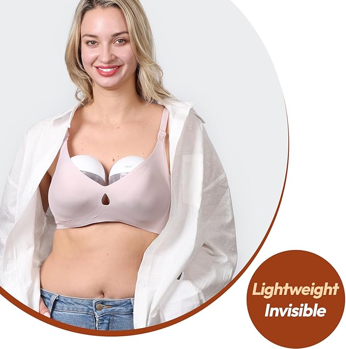 NCVI Hands Free Breast Pump 8131, Wearable Breastfeeding Pump with 4 Modes & 9 Levels, Portable Rechargeable Milk Pump with LED Display, Low Noise & Discreet, 19/21/24 mm Flanges, White