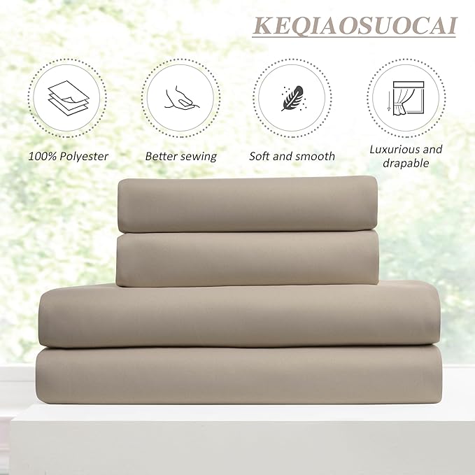 KEQIAOSUOCAI 60 Wide Pinch Pleated Window Curtain Panels 95 Inches Long Custom Made Pleated Curtains Hooks Track Privacy Memory Shape Drape for Living Room,Khaki, Set of 2=120 Inch Wide