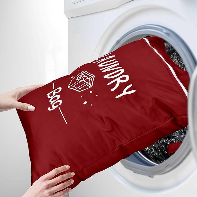 2 Pcs Large Travel Laundry Bags - Waterproof Wet Dry Bags for Gym Clothes, Swimming, Yoga (Wine+Navy)