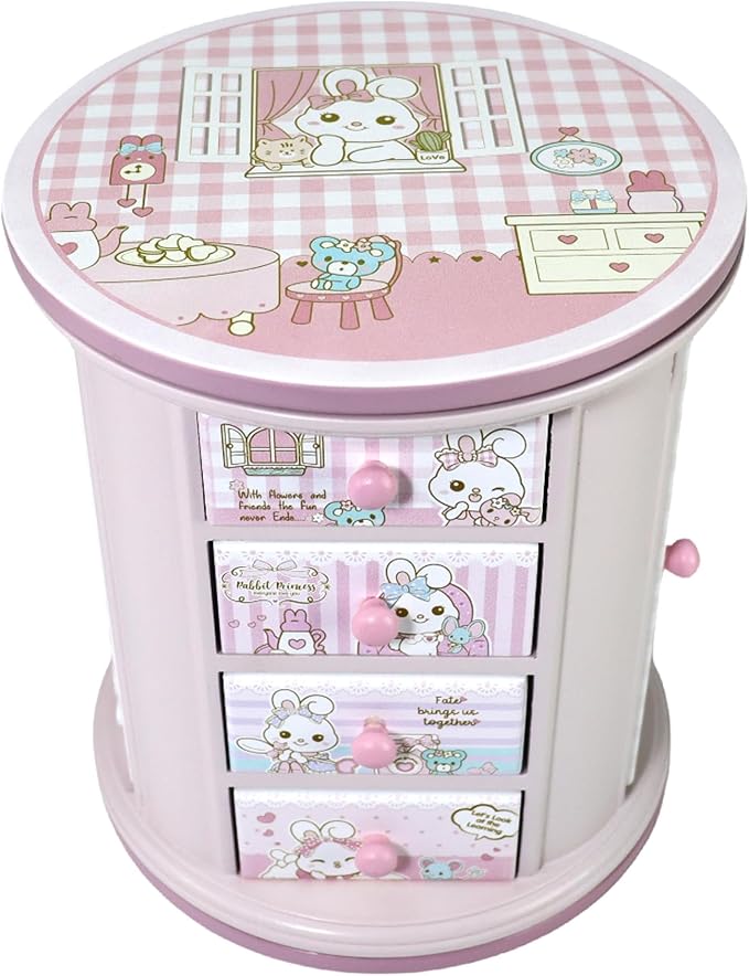 Pink Cute Bunny Jewelry Box for Girls & Kids - Organizer Gift