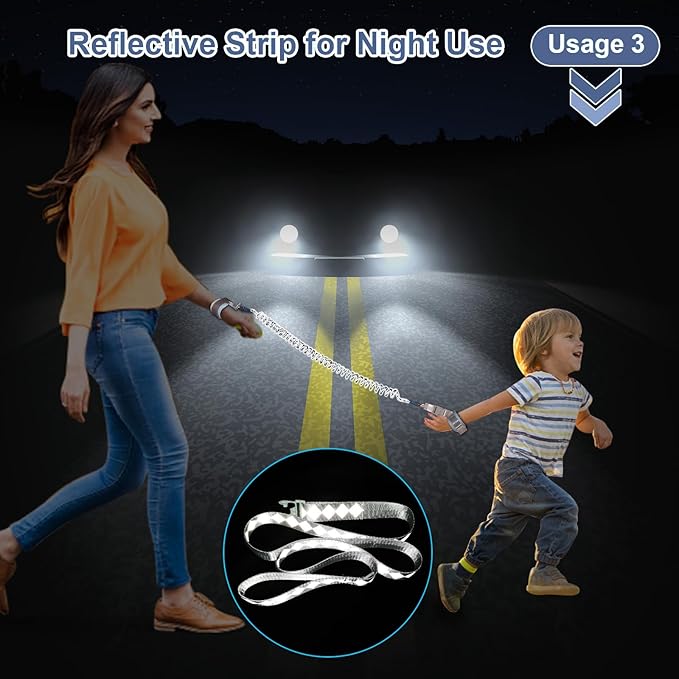 Toddler Harness Leash+ Anti Lost Wrist Link, Accmor Cute Dinosaur Kids Harness with Leash, Foldable Child Leash Baby Walking Wristband Assistant Strap Belt Hold Baby Boys Girls Close While Walking