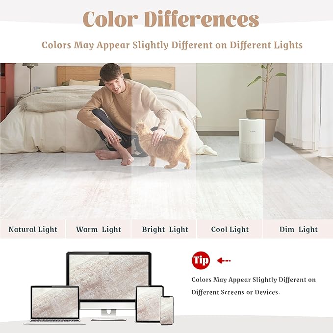 Area Rugs 9x12 Living Room: Washable Rug Modern Abstract Large Rugs Soft Non Slip Neutral Rug Stain Resistant Indoor Carpet for Bedroom Kitchen Dining Room Table Nursery Home Office Rugs(Beige,9'x12')