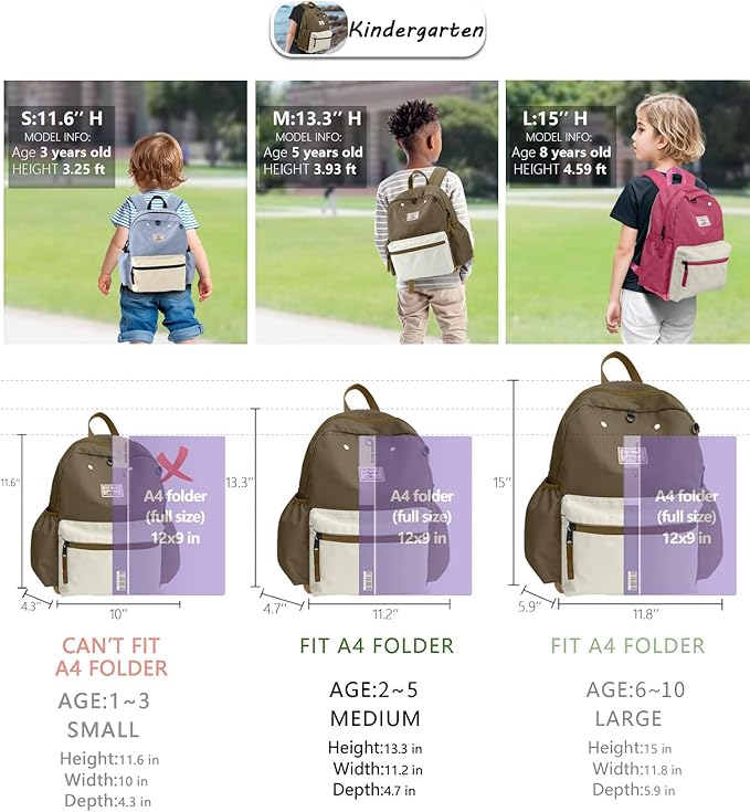 Toddler Backpack for Boys 2-5: Preschool Kindergarten 13" Daycare Backpacks Fit A4 Folder